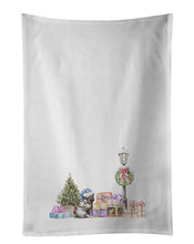 Load image into Gallery viewer, Pug Puppy Black with Christmas Wonderland White Kitchen Towel Set of 2
