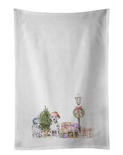 Load image into Gallery viewer, Dalmatian Duo with Christmas Wonderland White Kitchen Towel Set of 2
