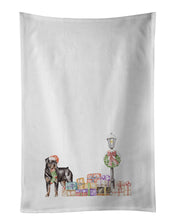 Load image into Gallery viewer, Rottweiler with Christmas Wonderland White Kitchen Towel Set of 2