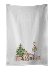 Load image into Gallery viewer, Labrador Retriever Yellow with Christmas Wonderland White Kitchen Towel Set of 2