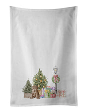 Load image into Gallery viewer, Labrador Retriever Puppy Chocolate with Christmas Wonderland White Kitchen Towel Set of 2