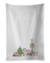 Load image into Gallery viewer, Ibizan Hound Relaxing with Christmas Wonderland White Kitchen Towel Set of 2