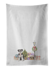 Load image into Gallery viewer, Schnauzer Black and Silver White Kitchen Towel Set of 2