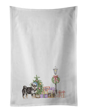 Load image into Gallery viewer, Shiba Inu Black and Tan Standing White Kitchen Towel Set of 2