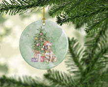 Load image into Gallery viewer, Christmas French Bulldog Fawn Ornament - Round Ceramic Ornament – Artist-Designed Keepsake Decoration