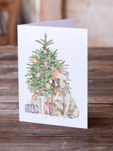Load image into Gallery viewer, Christmas French Bulldog Fawn Greeting Cards -  Blank Note Cards – 8-Pack of Artist-Designed Cards with Envelopes