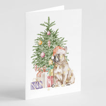 Load image into Gallery viewer, Christmas French Bulldog Fawn Greeting Cards -  Blank Note Cards – 8-Pack of Artist-Designed Cards with Envelopes