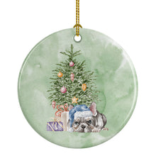 Load image into Gallery viewer, Christmas French Bulldog Black #1 Ornament - Round Ceramic Ornament – Artist-Designed Keepsake Decoration
