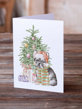 Load image into Gallery viewer, Christmas French Bulldog Black #2 Greeting Cards -  Blank Note Cards – 8-Pack of Artist-Designed Cards with Envelopes