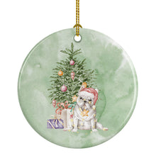 Load image into Gallery viewer, Christmas French Bulldog White Ornament - Round Ceramic Ornament – Artist-Designed Keepsake Decoration