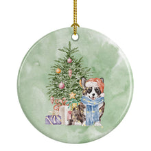 Load image into Gallery viewer, Christmas Cardigan Corgi Ornament - Round Ceramic Ornament – Artist-Designed Keepsake Decoration