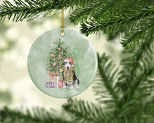 Load image into Gallery viewer, Christmas Bull Terrier Black Ornament - Round Ceramic Ornament – Artist-Designed Keepsake Decoration