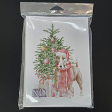 Load image into Gallery viewer, Christmas Bull Terrier Red Greeting Cards -  Blank Note Cards – 8-Pack of Artist-Designed Cards with Envelopes