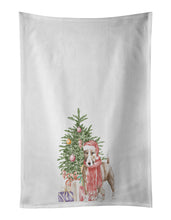 Load image into Gallery viewer, Bull Terrier Red Christmas Presents and Tree White Kitchen Towel Set of 2