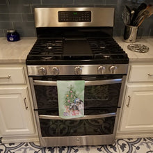 Load image into Gallery viewer, Christmas Bull Terrier Tricolor Kitchen Towel