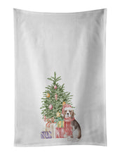 Load image into Gallery viewer, Beagle Puppy Christmas Presents and Tree White Kitchen Towel Set of 2