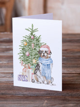 Load image into Gallery viewer, Christmas Australian Shepherd Greeting Cards -  Blank Note Cards – 8-Pack of Artist-Designed Cards with Envelopes