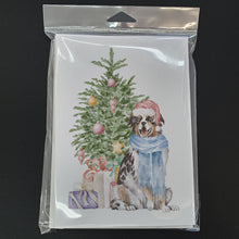 Load image into Gallery viewer, Christmas Australian Shepherd Greeting Cards -  Blank Note Cards – 8-Pack of Artist-Designed Cards with Envelopes