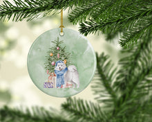 Load image into Gallery viewer, Christmas Samoyed #2 Ornament - Round Ceramic Ornament – Artist-Designed Keepsake Decoration