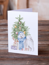 Load image into Gallery viewer, Christmas Samoyed #2 Greeting Cards -  Blank Note Cards – 8-Pack of Artist-Designed Cards with Envelopes