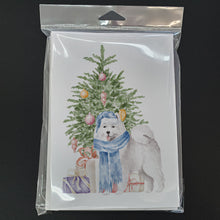 Load image into Gallery viewer, Christmas Samoyed #2 Greeting Cards -  Blank Note Cards – 8-Pack of Artist-Designed Cards with Envelopes