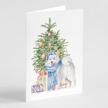 Load image into Gallery viewer, Christmas Samoyed #2 Greeting Cards -  Blank Note Cards – 8-Pack of Artist-Designed Cards with Envelopes