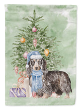Load image into Gallery viewer, Christmas Dachshund Longhair Black Tan Garden Flag – Decorative Outdoor Yard Flag