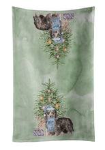 Load image into Gallery viewer, Christmas Dachshund Longhair Black Tan Kitchen Towel