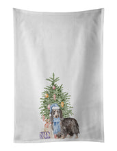 Load image into Gallery viewer, Dachshund Longhair Black Tan Christmas Presents and Tree White Kitchen Towel Set of 2