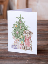 Load image into Gallery viewer, Christmas Dachshund Chocolate Piebald Dapple  Greeting Cards -  Blank Note Cards – 8-Pack of Artist-Designed Cards with Envelopes