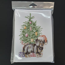 Load image into Gallery viewer, Christmas Dachshund Black Tan Puppy Greeting Cards -  Blank Note Cards – 8-Pack of Artist-Designed Cards with Envelopes