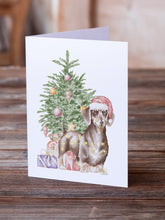 Load image into Gallery viewer, Christmas Dachshund Chocolate Tan Greeting Cards -  Blank Note Cards – 8-Pack of Artist-Designed Cards with Envelopes