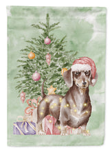 Load image into Gallery viewer, Christmas Dachshund Chocolate Tan Garden Flag – Decorative Outdoor Yard Flag