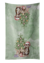 Load image into Gallery viewer, Christmas Dachshund Chocolate Tan Kitchen Towel
