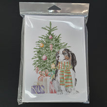 Load image into Gallery viewer, Christmas Cavalier Spaniel Tricolor Greeting Cards -  Blank Note Cards – 8-Pack of Artist-Designed Cards with Envelopes