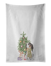 Load image into Gallery viewer, Cavalier Spaniel Tricolor Christmas Presents and Tree White Kitchen Towel Set of 2