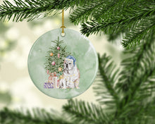 Load image into Gallery viewer, Christmas English Bulldog Ornament - Round Ceramic Ornament – Artist-Designed Keepsake Decoration