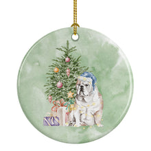 Load image into Gallery viewer, Christmas English Bulldog Ornament - Round Ceramic Ornament – Artist-Designed Keepsake Decoration