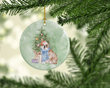 Load image into Gallery viewer, Christmas English Bulldog #2 Ornament - Round Ceramic Ornament – Artist-Designed Keepsake Decoration