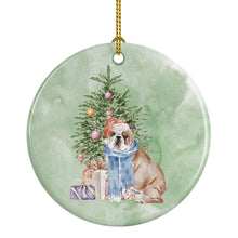Load image into Gallery viewer, Christmas English Bulldog #2 Ornament - Round Ceramic Ornament – Artist-Designed Keepsake Decoration