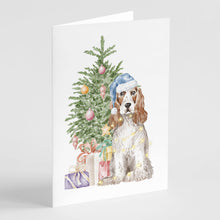 Load image into Gallery viewer, Christmas English Cocker Spaniel Red White Greeting Cards -  Blank Note Cards – 8-Pack of Artist-Designed Cards with Envelopes