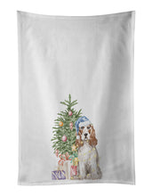 Load image into Gallery viewer, Cocker Spaniel English Red White Christmas Presents and Tree White Kitchen Towel Set of 2