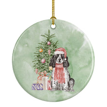 Load image into Gallery viewer, Christmas English Cocker Spaniel Black Parti Ornament - Round Ceramic Ornament – Artist-Designed Keepsake Decoration