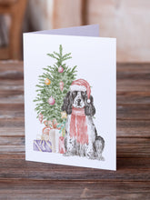 Load image into Gallery viewer, Christmas English Cocker Spaniel Black Parti Greeting Cards -  Blank Note Cards – 8-Pack of Artist-Designed Cards with Envelopes