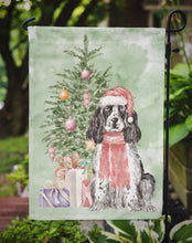 Load image into Gallery viewer, Christmas English Cocker Spaniel Black Parti Garden Flag – Decorative Outdoor Yard Flag