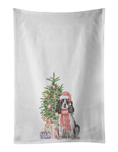Load image into Gallery viewer, Cocker Spaniel English Black Parti Christmas Presents and Tree White Kitchen Towel Set of 2