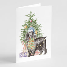 Load image into Gallery viewer, Christmas English Cocker Spaniel Black Greeting Cards -  Blank Note Cards – 8-Pack of Artist-Designed Cards with Envelopes