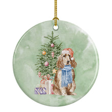 Load image into Gallery viewer, Christmas English Cocker Spaniel Tan Ornament - Round Ceramic Ornament – Artist-Designed Keepsake Decoration
