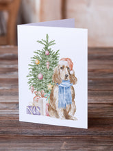 Load image into Gallery viewer, Christmas English Cocker Spaniel Tan Greeting Cards -  Blank Note Cards – 8-Pack of Artist-Designed Cards with Envelopes