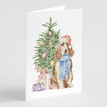Load image into Gallery viewer, Christmas English Cocker Spaniel Tan Greeting Cards -  Blank Note Cards – 8-Pack of Artist-Designed Cards with Envelopes